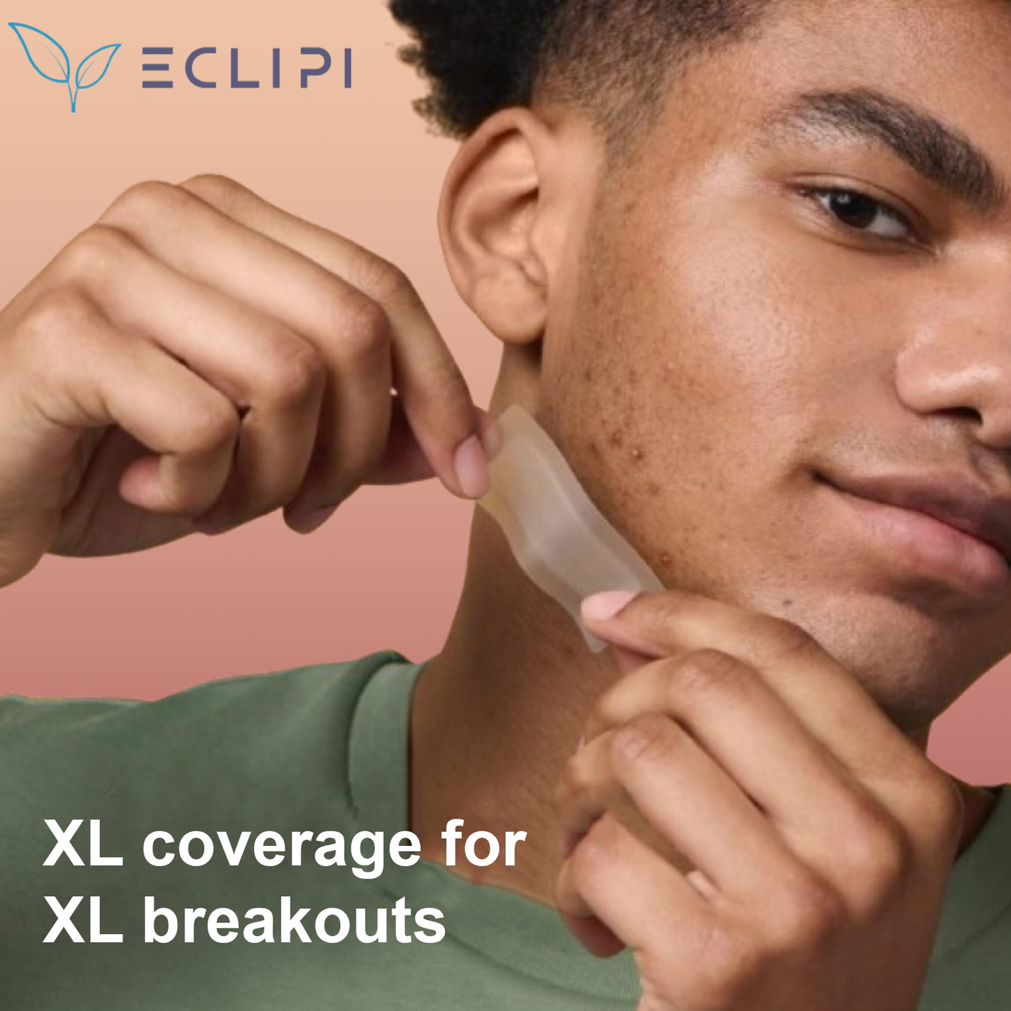 Eclipi Surface Large Pimple Patches 10 PCs – XL Hydrocolloid Strips for Face & Body Acne, Covers Breakout Clusters on Cheeks, Forehead, Chin & Jawline, Easy Peel Pimple Stickers