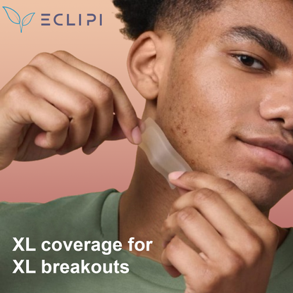 Eclipi Surface Large Pimple Patches 10 PCs – XL Hydrocolloid Strips for Face & Body Acne, Covers Breakout Clusters on Cheeks, Forehead, Chin & Jawline, Easy Peel Pimple Stickers