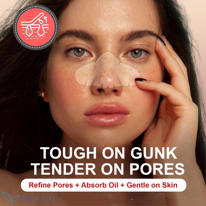 Eclipi Nose Pimple Patches 10 PCs – Hydrocolloid Nose Strips for Acne Care, Absorbs Oil & Pore Impurities Overnight, Gentle & Easy Peel Pimple Stickers for Clearer Looking Skin