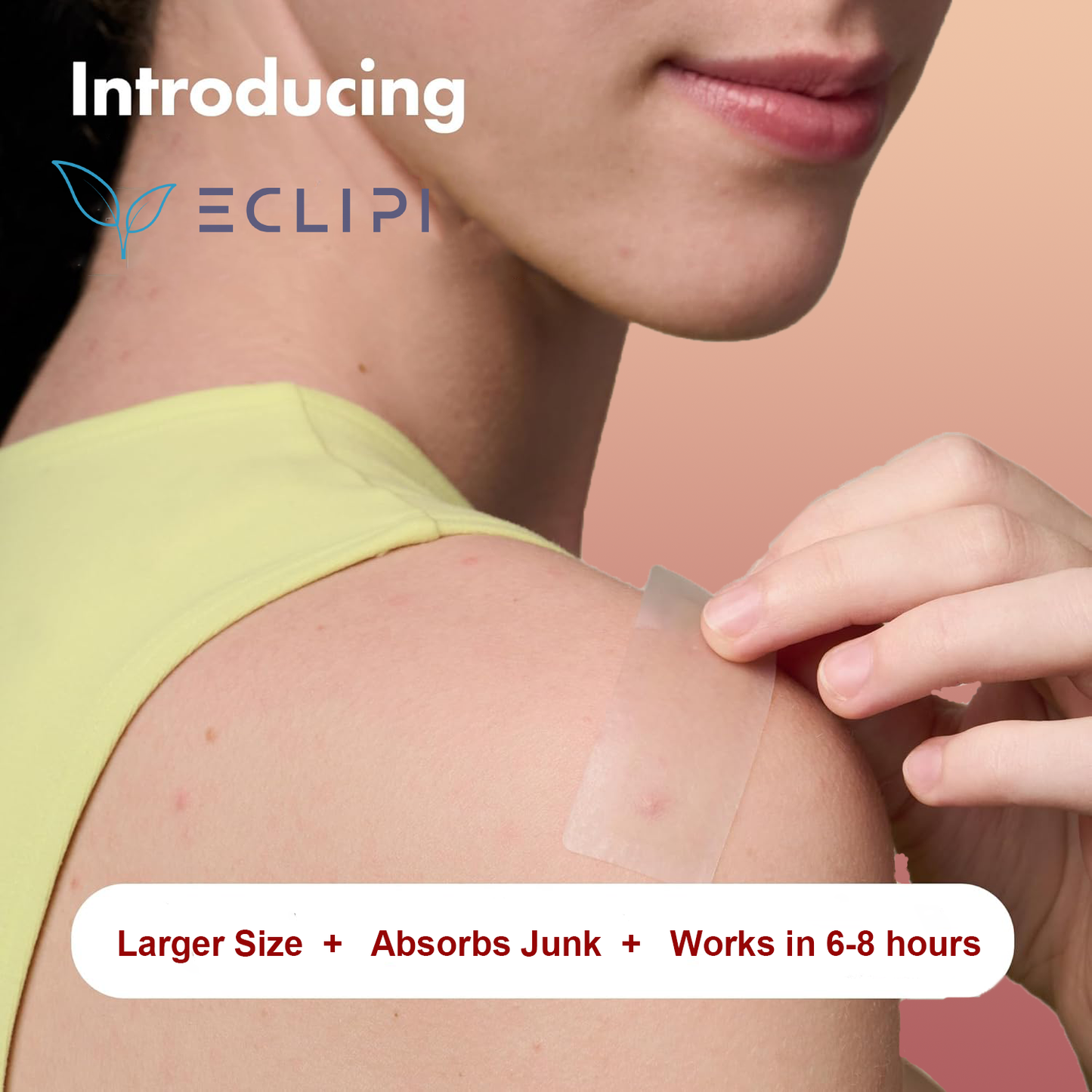 Eclipi Surface Large Pimple Patches 10 PCs – XL Hydrocolloid Strips for Face & Body Acne, Covers Breakout Clusters on Cheeks, Forehead, Chin & Jawline, Easy Peel Pimple Stickers