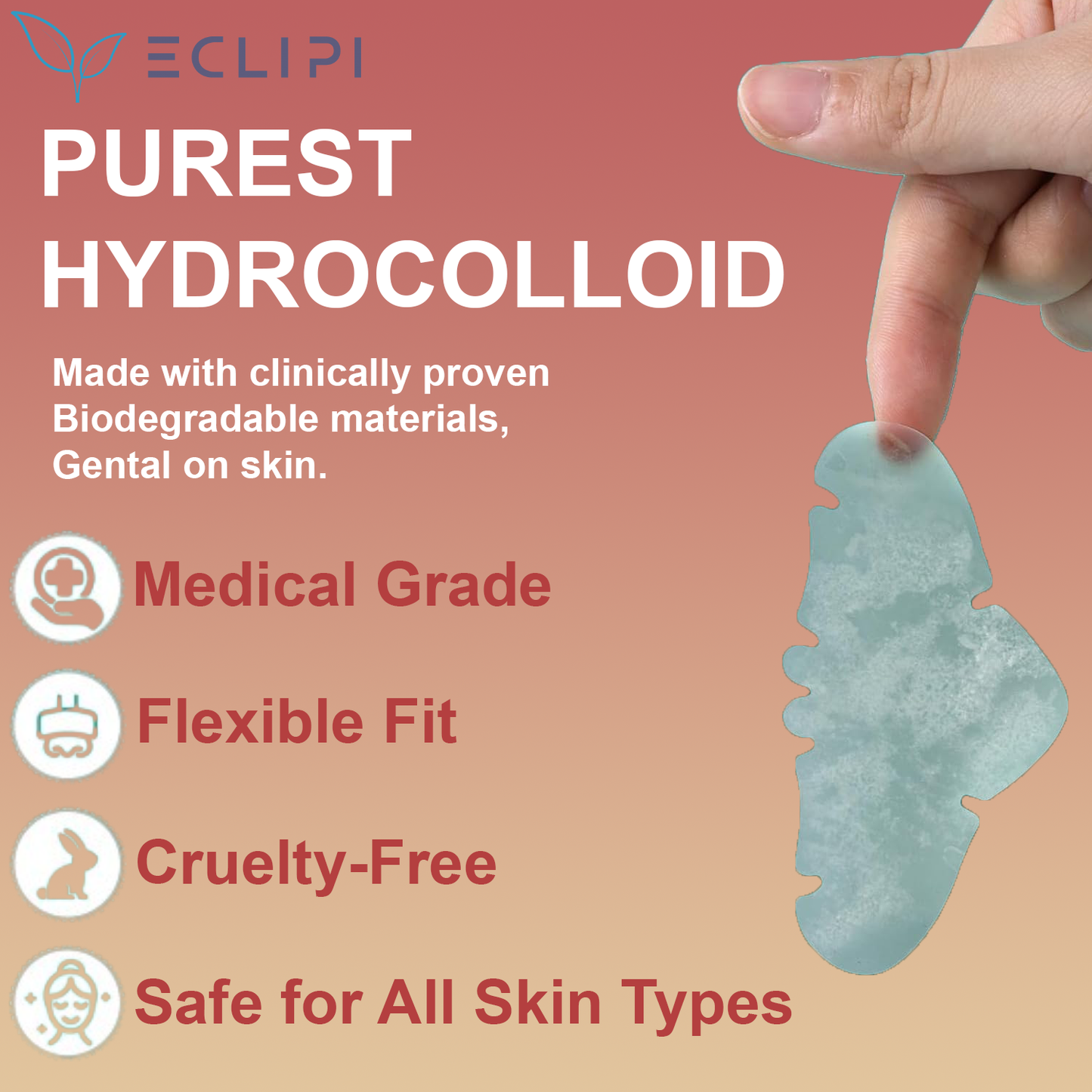 Eclipi Nose Pimple Patches 10 PCs – Hydrocolloid Nose Strips for Acne Care, Absorbs Oil & Pore Impurities Overnight, Gentle & Easy Peel Pimple Stickers for Clearer Looking Skin