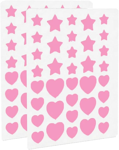 Eclipi Star & Heart Pimple Patches 36 Count - Acne Stickers for Blemish Care, Oil Absorbing Spot Dots for Clear Looking Skin, Gentle on Sensitive Skin (Pink)