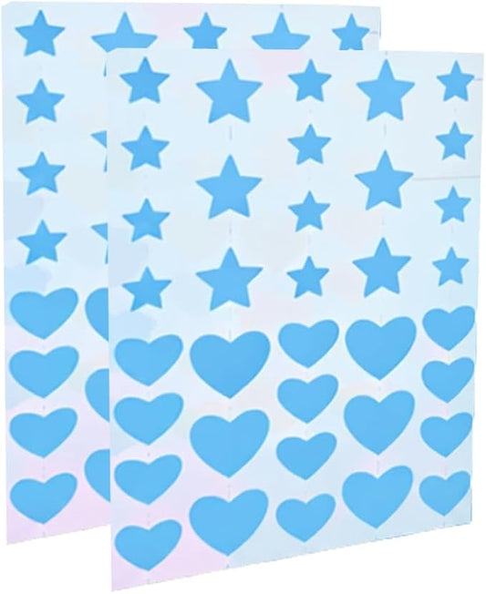 Eclipi Star & Heart Pimple Patches 36 Count - Acne Stickers for Blemish Care, Oil Absorbing Spot Dots for Clear Looking Skin, Gentle on Sensitive Skin (Blue)