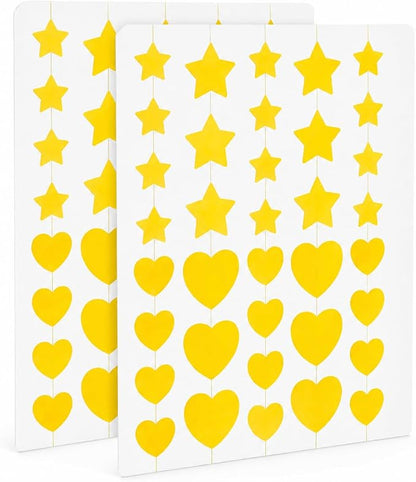 Eclipi Star & Heart Pimple Patches 36 Count - Acne Stickers for Blemish Care, Oil Absorbing Spot Dots for Clear Looking Skin, Gentle on Sensitive Skin (Yellow)