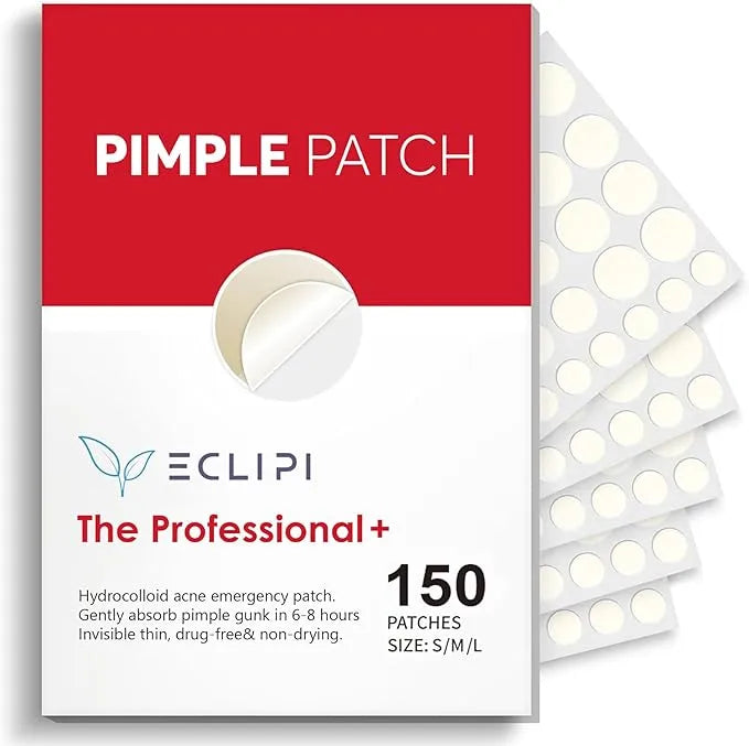Eclipi Pimple Patches for Face 150 Pack – Hydrocolloid Pimple Stickers for Blemish Care, Oil Absorbing Spot Dots for Clear Looking Skin, Gentle on Sensitive Skin