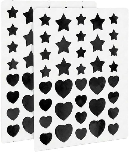 Eclipi Star & Heart Pimple Patches 36 Count - Acne Stickers for Blemish Care, Oil Absorbing Spot Dots for Clear Looking Skin, Gentle on Sensitive Skin (Black)