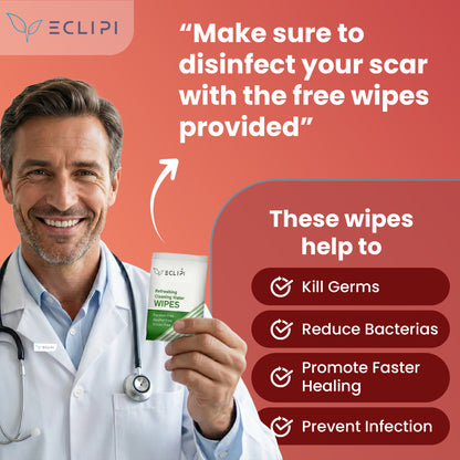 Eclipi Silicone Scar Tape Roll (1.6'' x 60'') – Reusable Sheets for C-Section, Tummy Tuck, Surgical, Burn, and Keloid Scars – Soft, Flexible & Skin-Friendly Strips