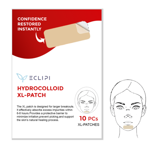 Eclipi Surface Large Pimple Patches 10 PCs – XL Hydrocolloid Strips for Face & Body Acne, Covers Breakout Clusters on Cheeks, Forehead, Chin & Jawline, Easy Peel Pimple Stickers