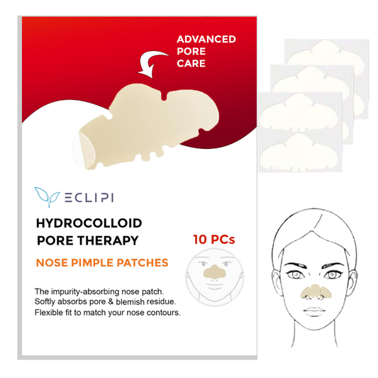 Eclipi Nose Pimple Patches 10 PCs – Hydrocolloid Nose Strips for Acne Care, Absorbs Oil & Pore Impurities Overnight, Gentle & Easy Peel Pimple Stickers for Clearer Looking Skin